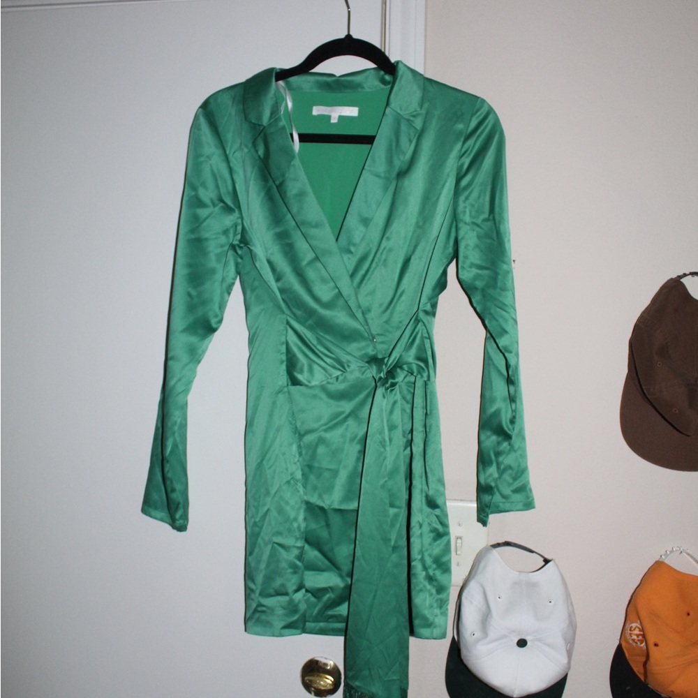 Shanelle Blazer Fringe Dress in Green